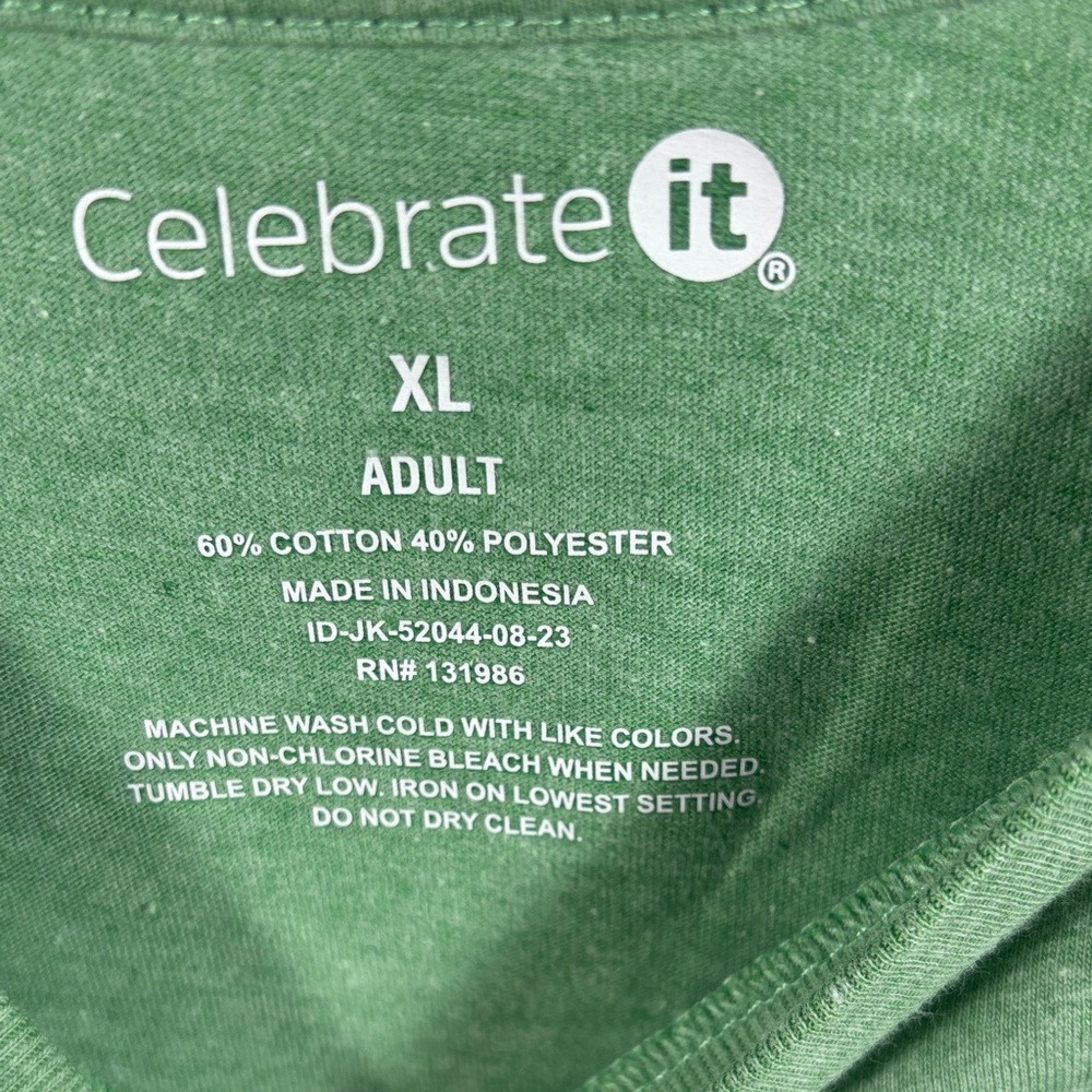 Celebrate It Clover Green Tee with White Graphic - Picture 2 of 3